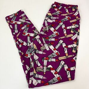Lularoe OS Leggings‎ LIPSTICK MAKEUP PRINT One Size